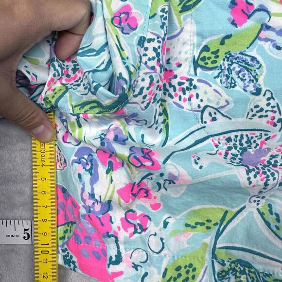 Lilly Pulitzer Women’s Shorts Sz XS Floral Print Blue Pink Green Stretch Cotton - Picture 8 of 9